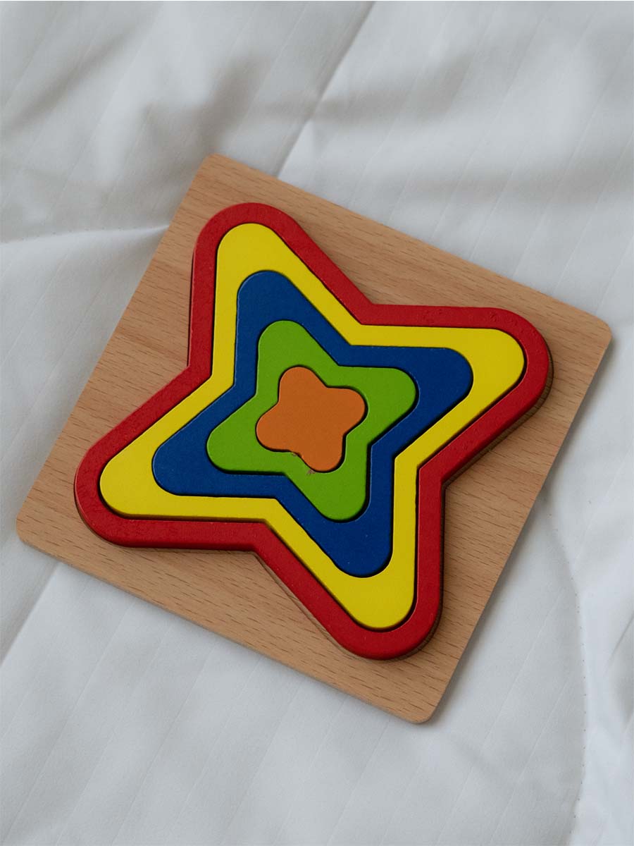 Puzzle en Bois - Étoile Papillon