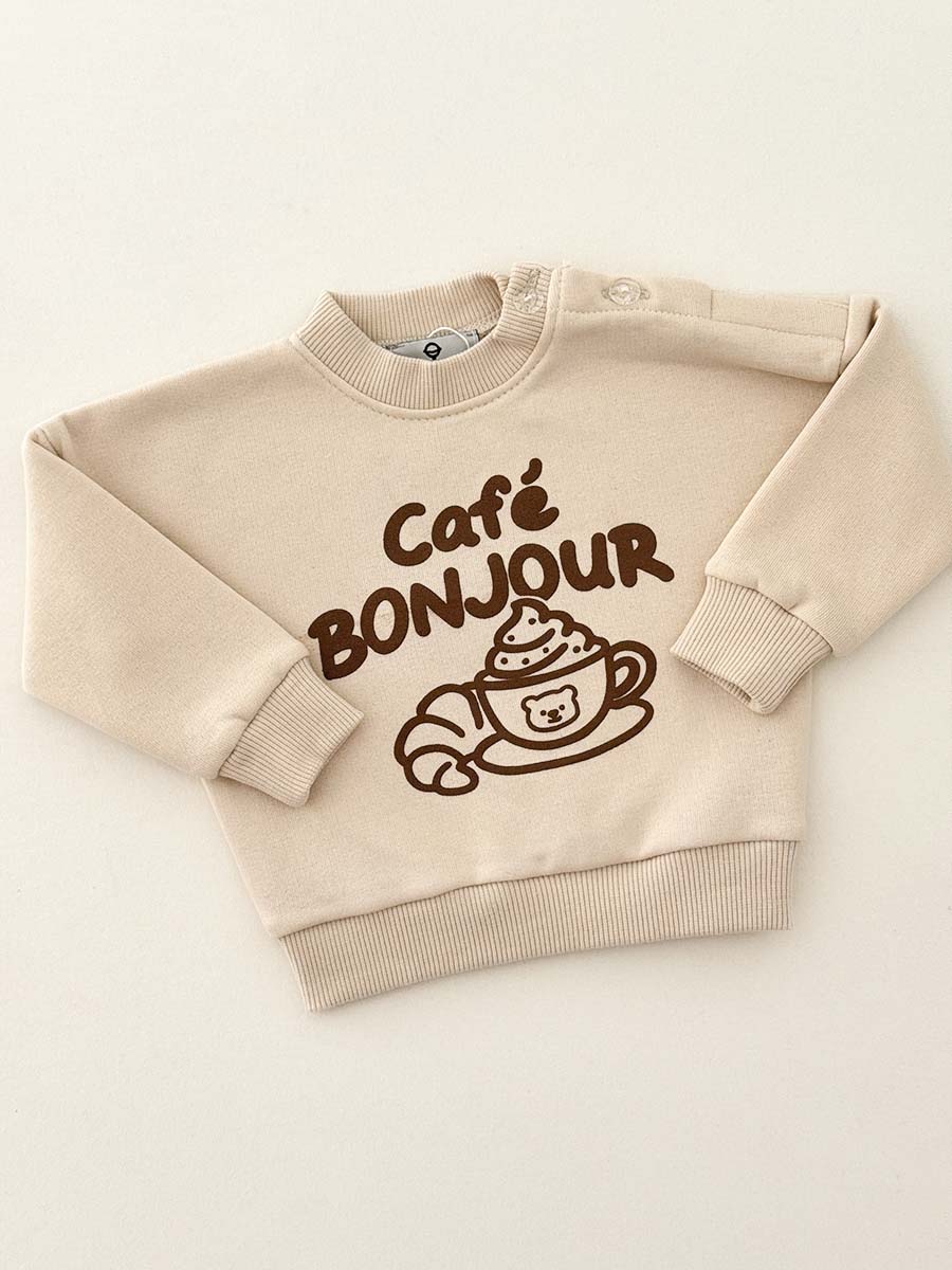 Pull Café Bonjour Beige
