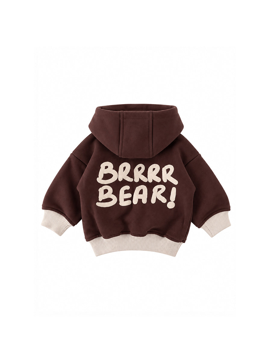 Hoodie Brrr Bear Marron