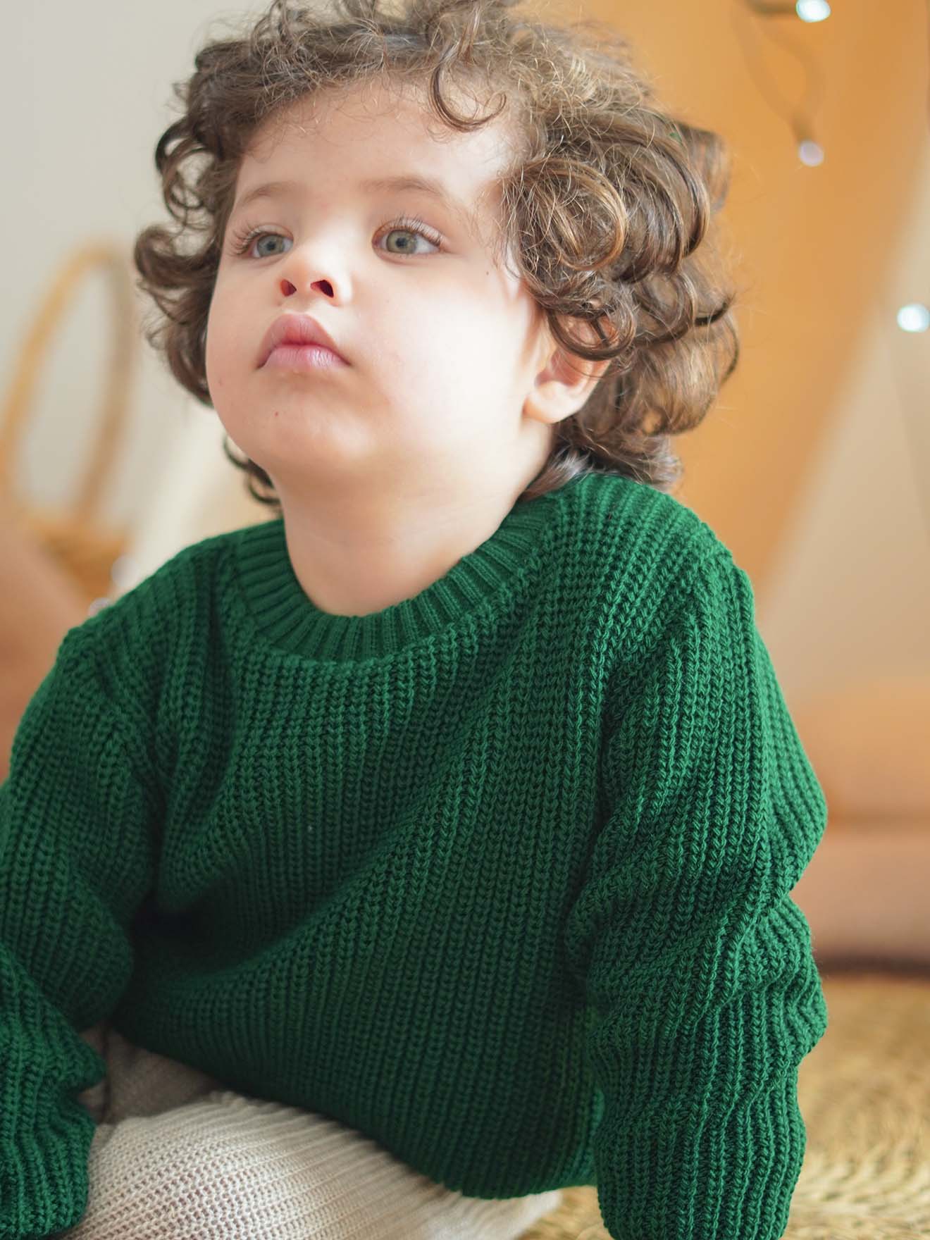 Pull tricot Vert foncé V1