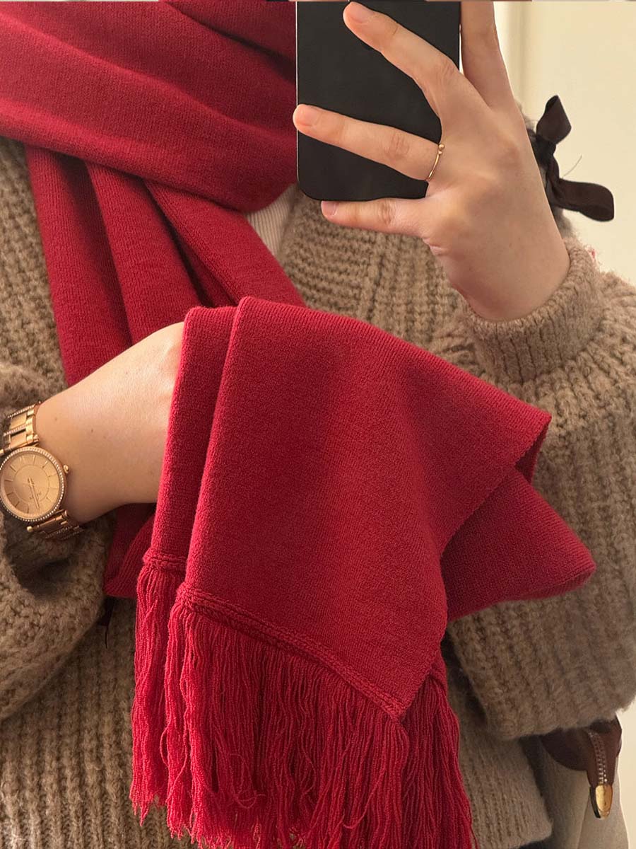 Cache-col Tricot Adulte Rouge