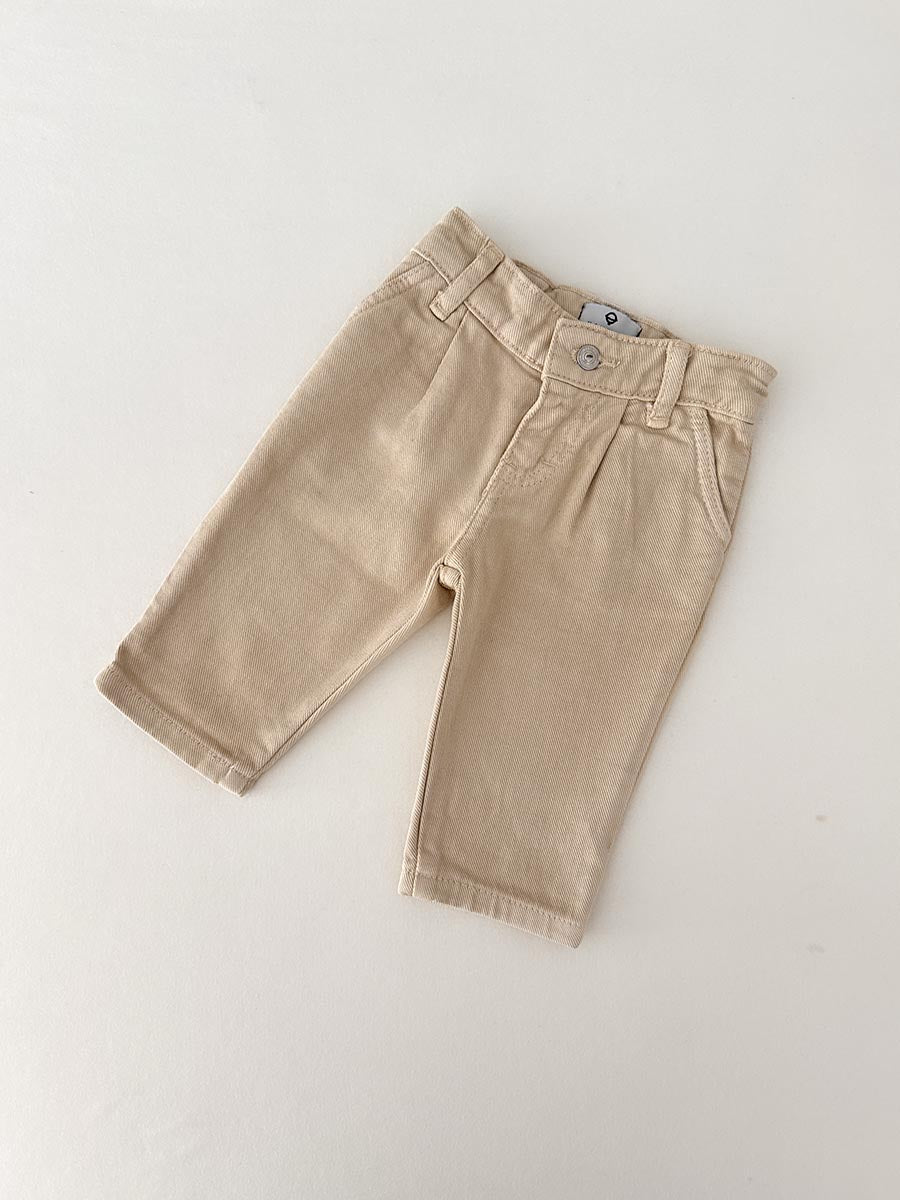 Pantalon Jean Baggy Beige