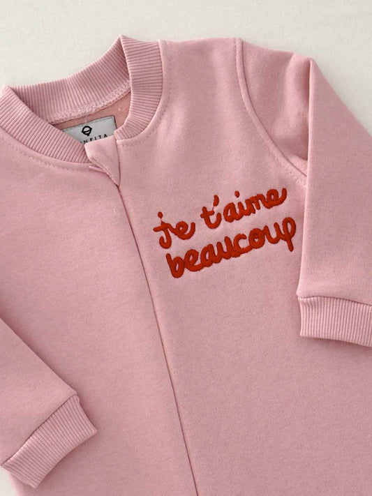 Combinaison Je t'aime beaucoup Rose