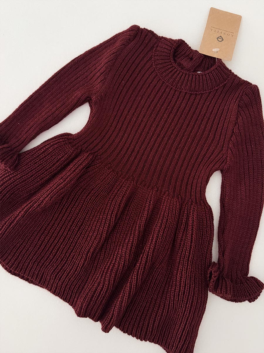 Robe Tricot Burgundy