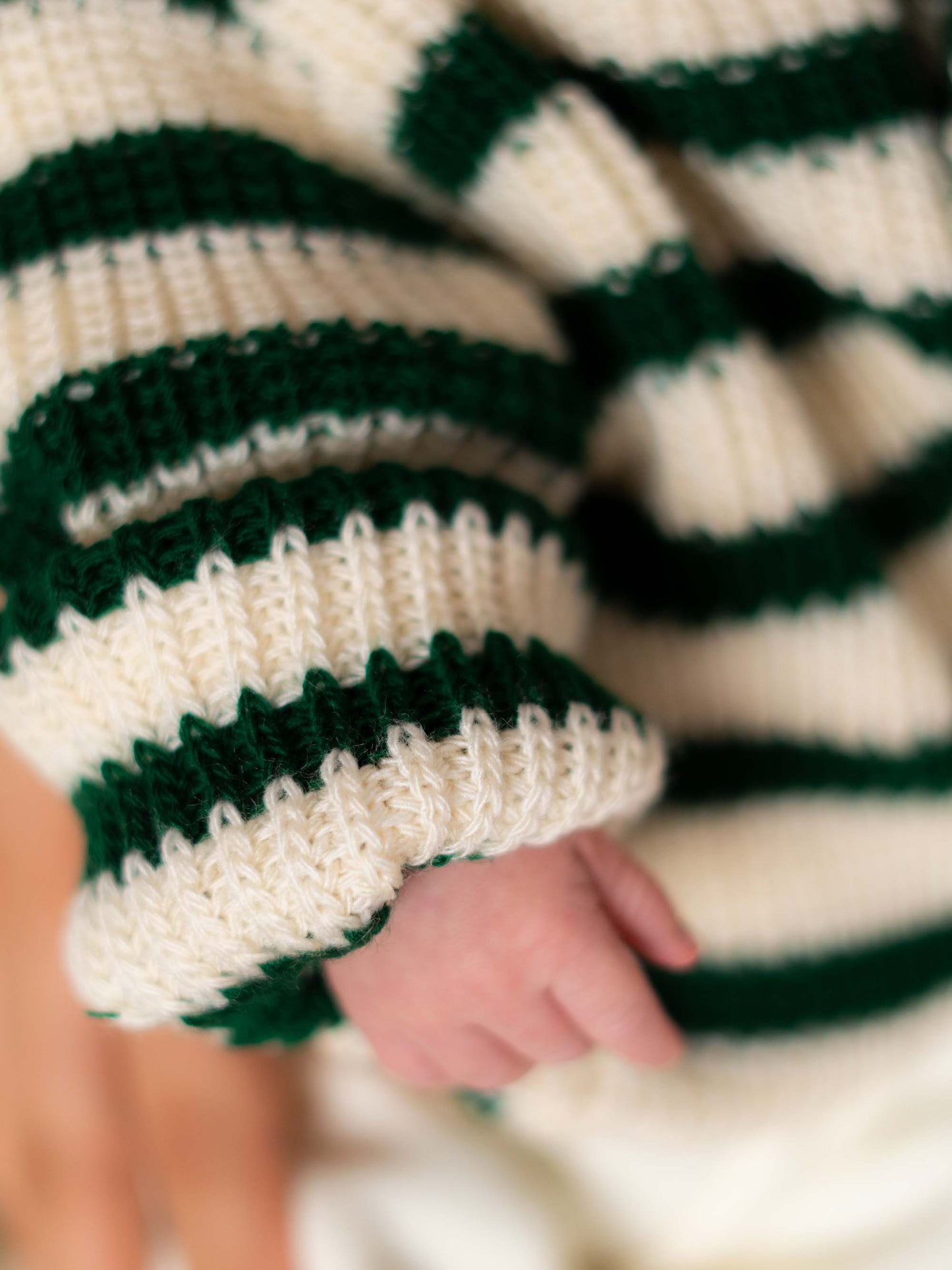 Pull tricot Vert Rayé V1