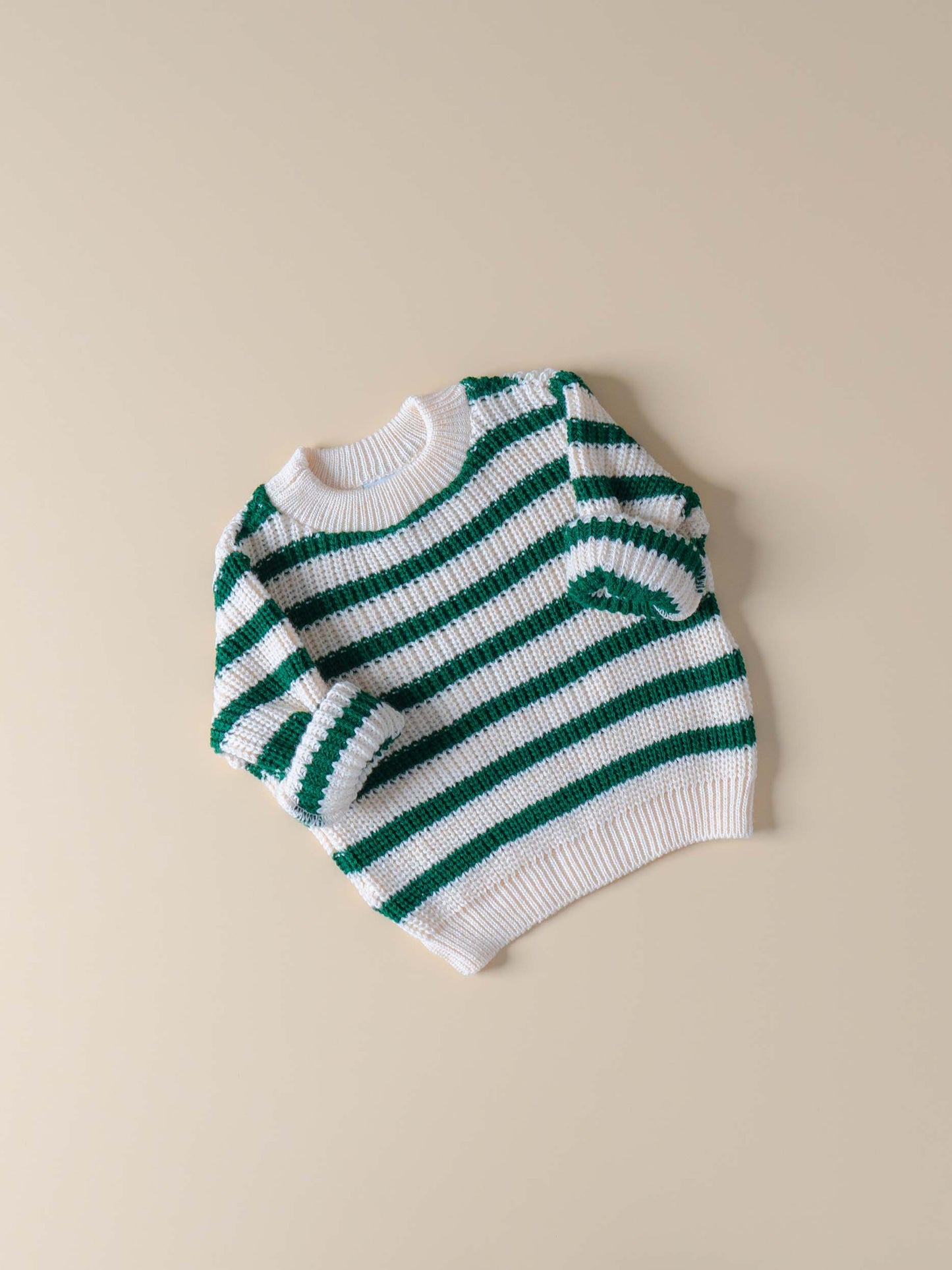 Pull tricot Vert Rayé V1