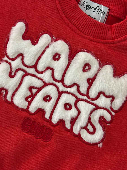 Pull Warm Hearts Club Rouge