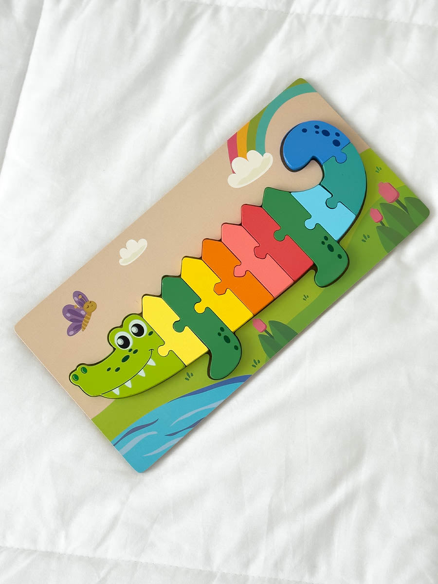 Puzzle en Bois Grand Format – Coco le Crocodile