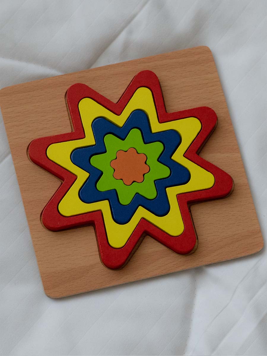 Puzzle en Bois - Fleur Étoilée