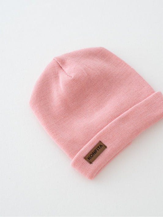 Bonnet Tricot Rose V1