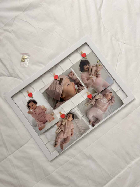 Cadre 2 – Blanc & pinces cœur