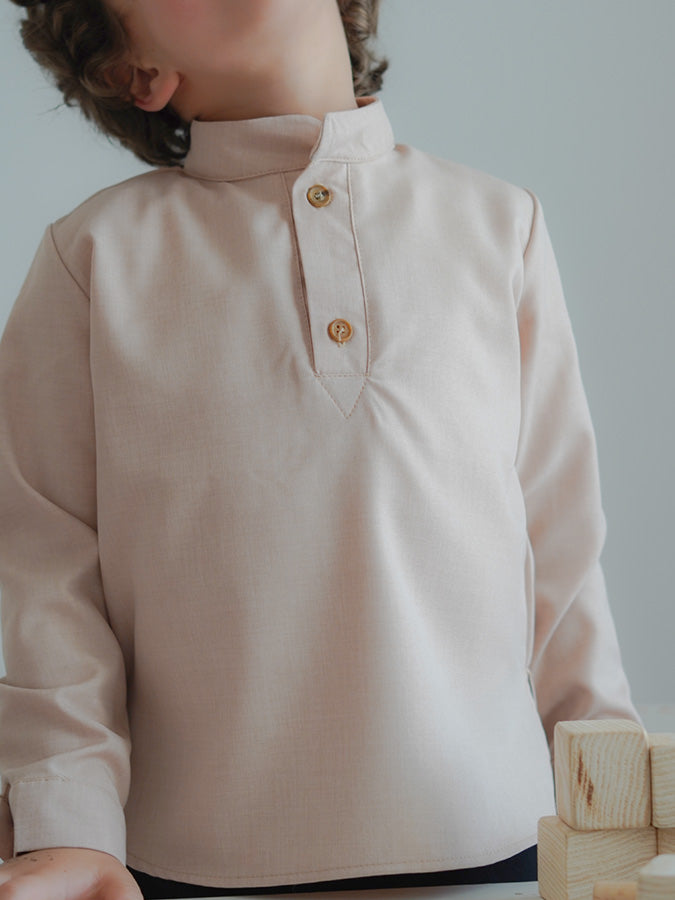 Chemise Col Mao Beige V1