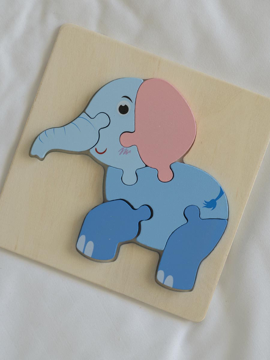 Puzzle en Bois - Éléphant Malin