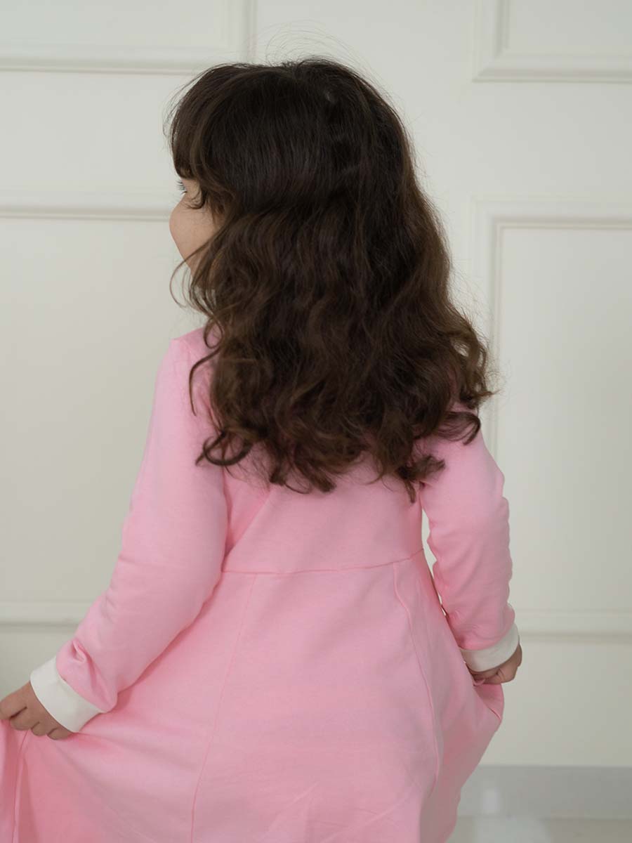 Robe Rose Jersey (avec une paire de chaussettes GRATUITE )