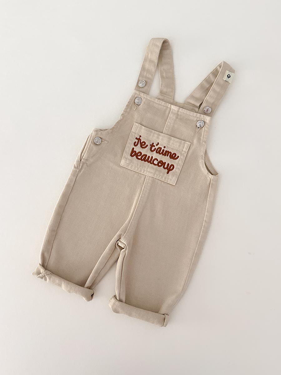 Salopette Beige Je t'aime beaucoup