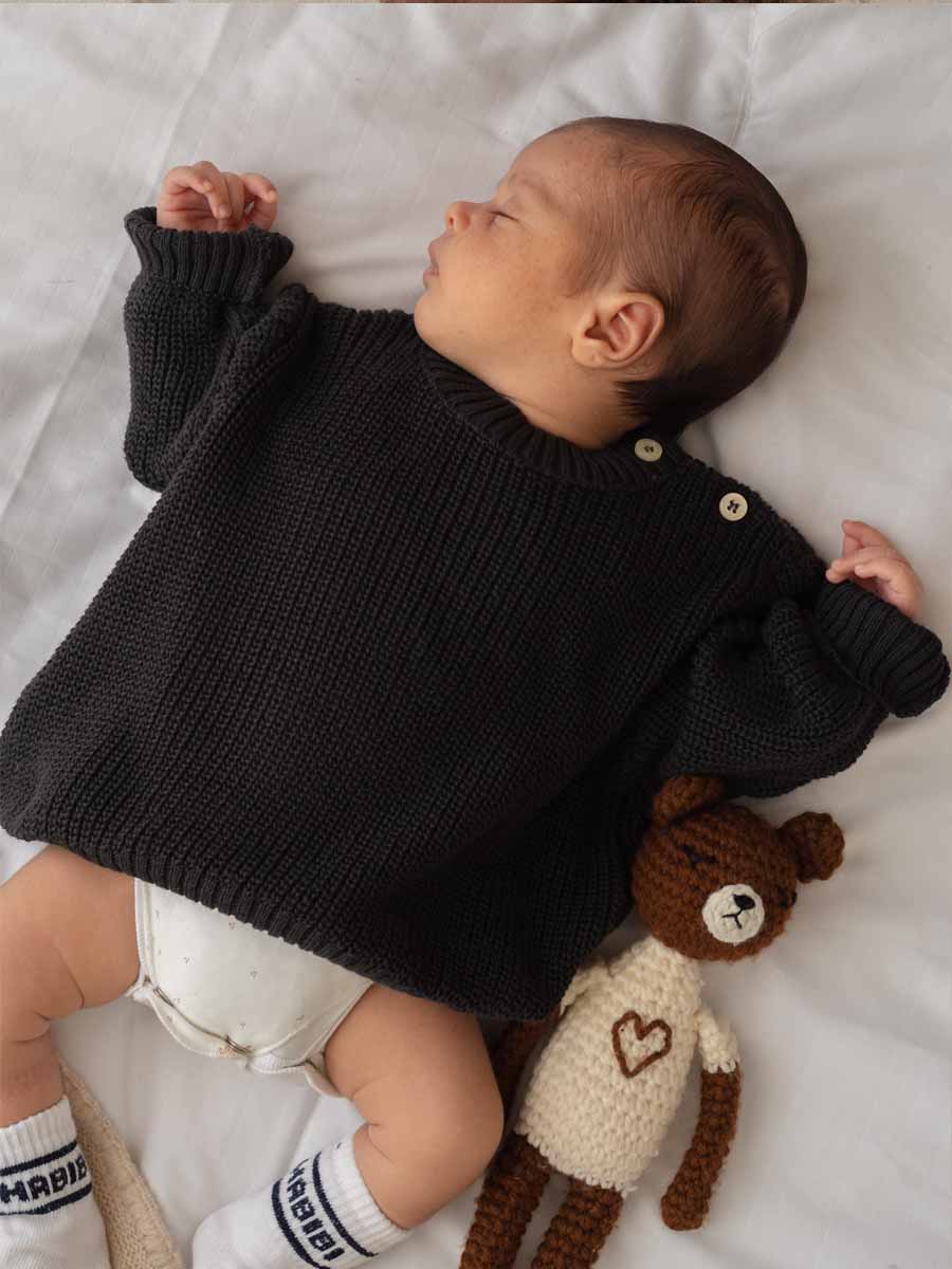 Pull Tricot Gris Charbant