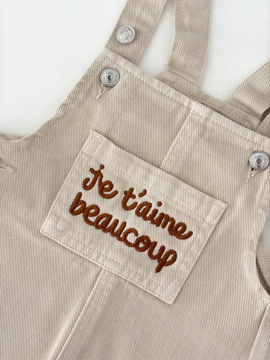 Salopette Beige Je t'aime beaucoup