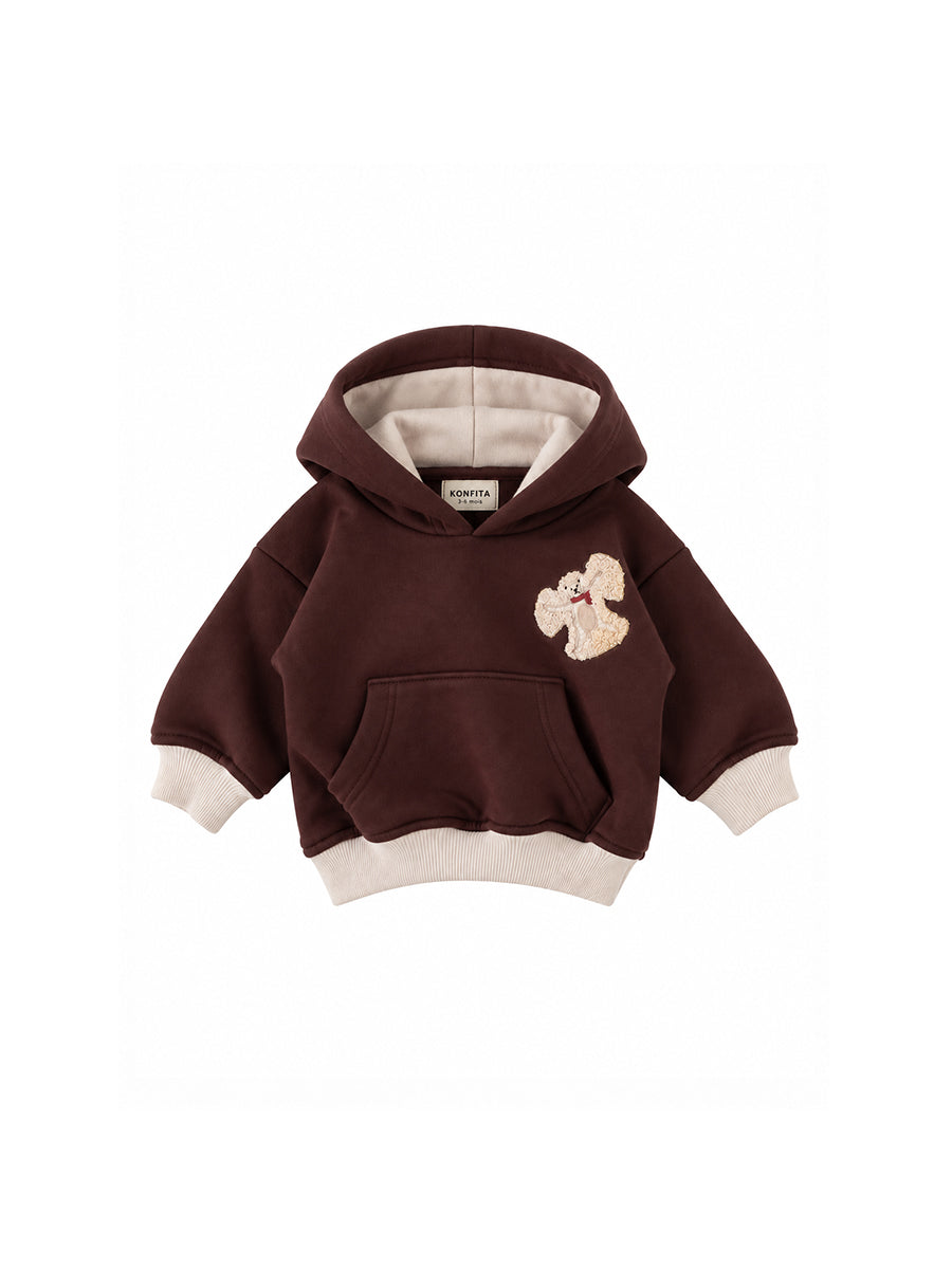 Hoodie Brrr Bear Marron