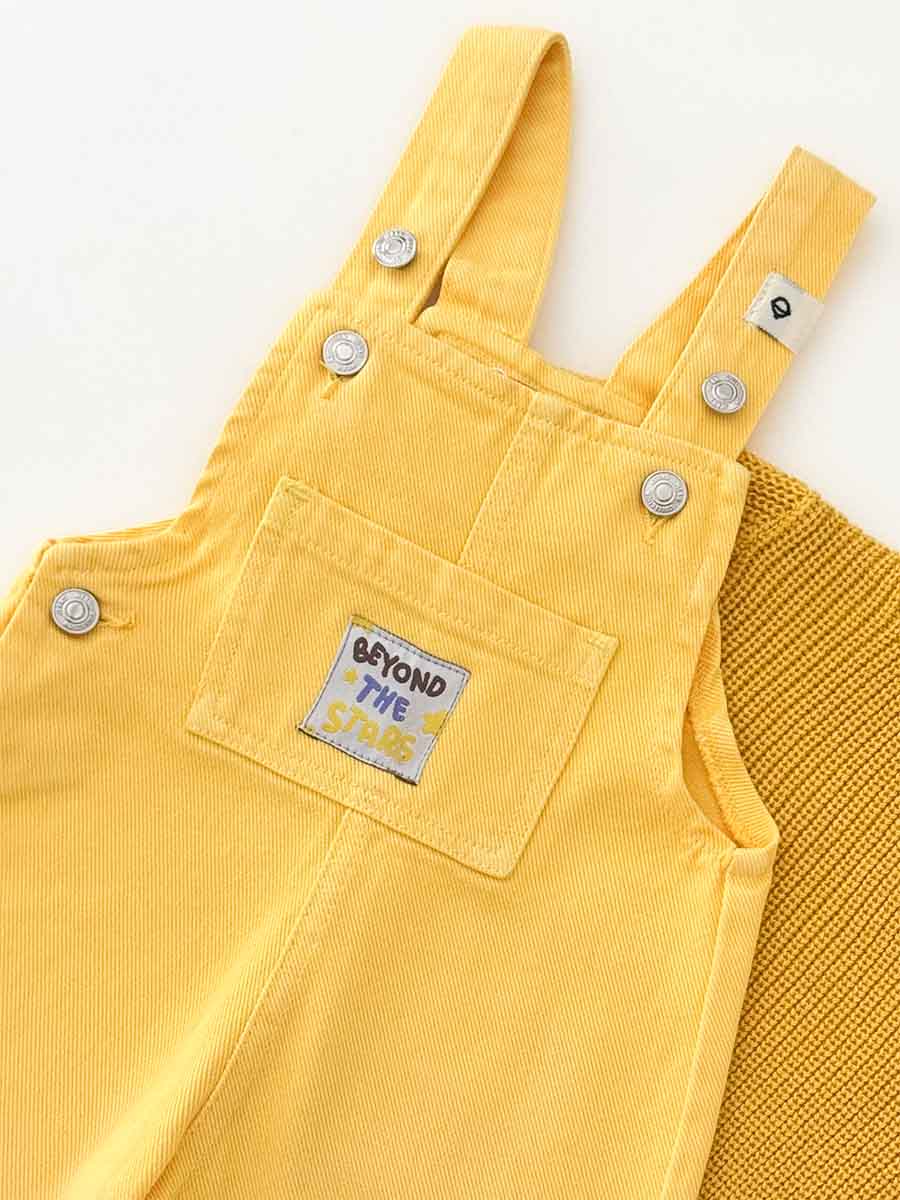 Ensemble Salopette BEYOND et Pull Tricot Jaune
