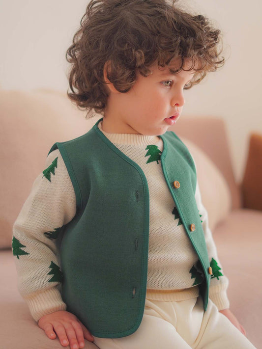 Gilet Vert effet Cachemire