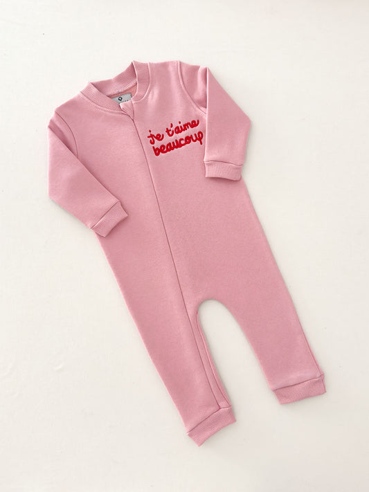 Combinaison Je t'aime beaucoup Rose