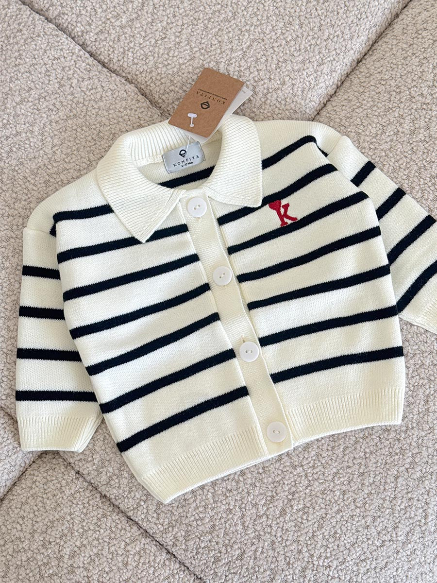 Gilet Tricot Rayé Noir