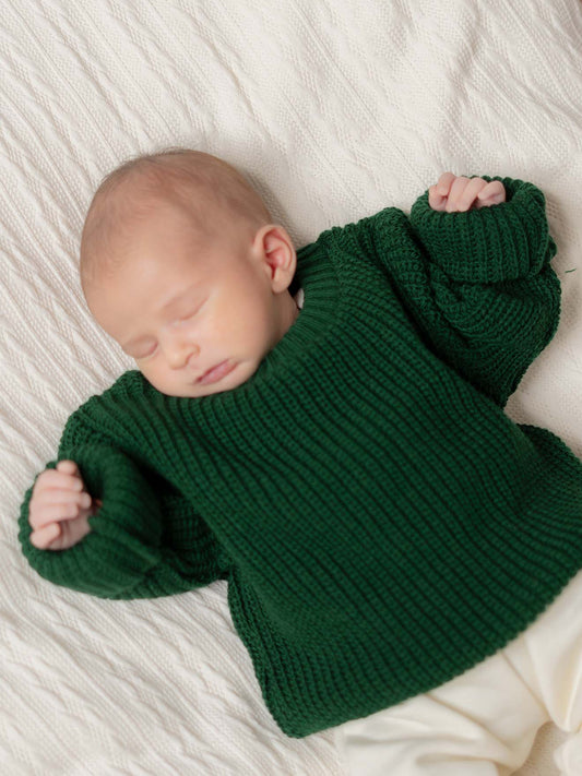 Pull tricot Vert foncé V1