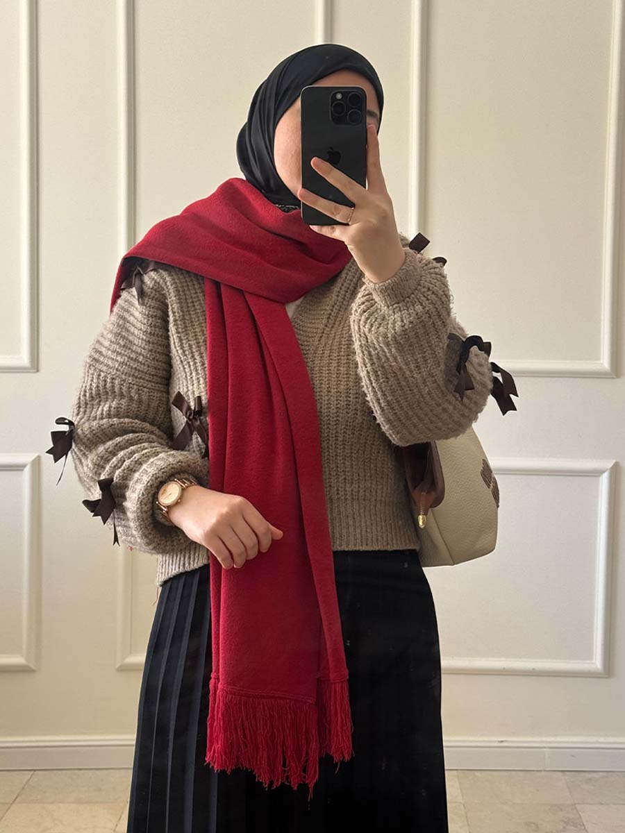 Cache-col Tricot Adulte Rouge