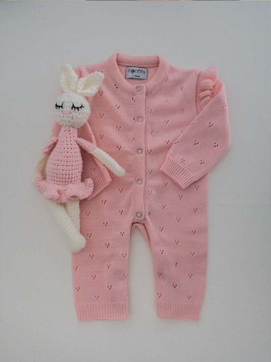 Combinaison Tricot Rose