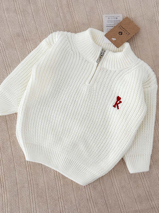 Pull Half-zip Ecru