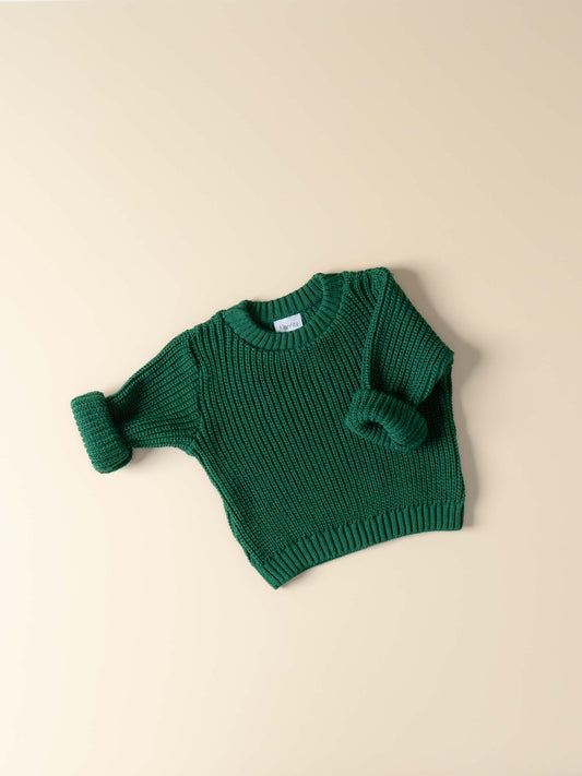 Pull tricot Vert foncé V1