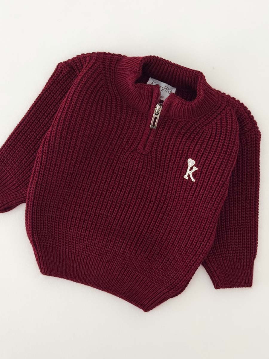 Pull Half-zip Burgundy
