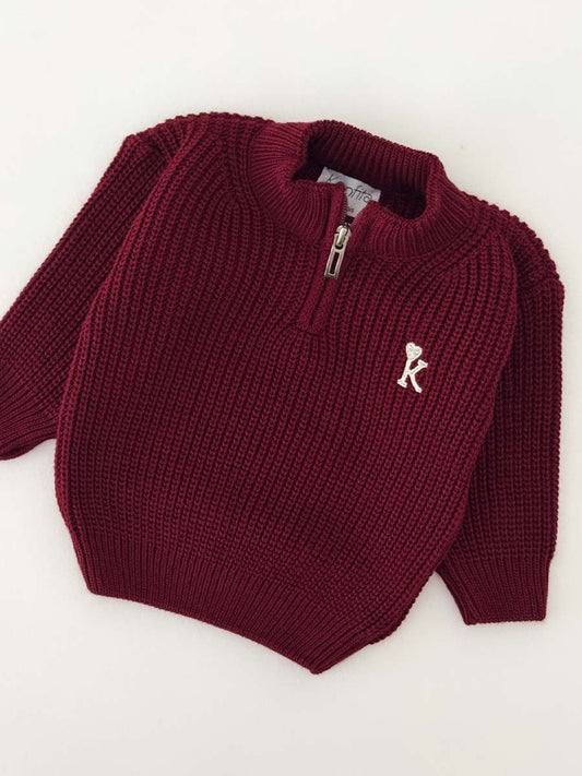 Pull Half-zip Burgundy
