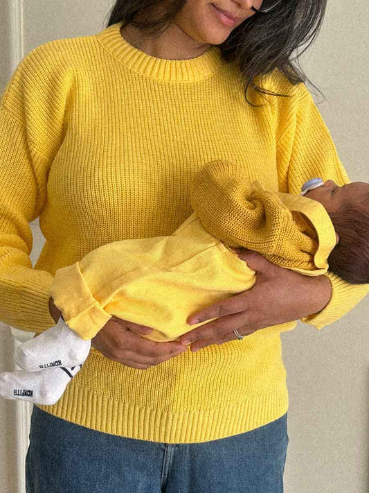 Pull Tricot Jaune Adulte