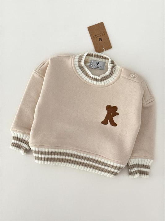 Pull Moltonné Tricot Beige