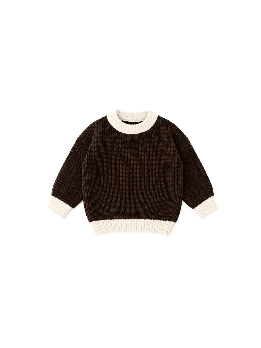 Pull Tricot Marron Beige