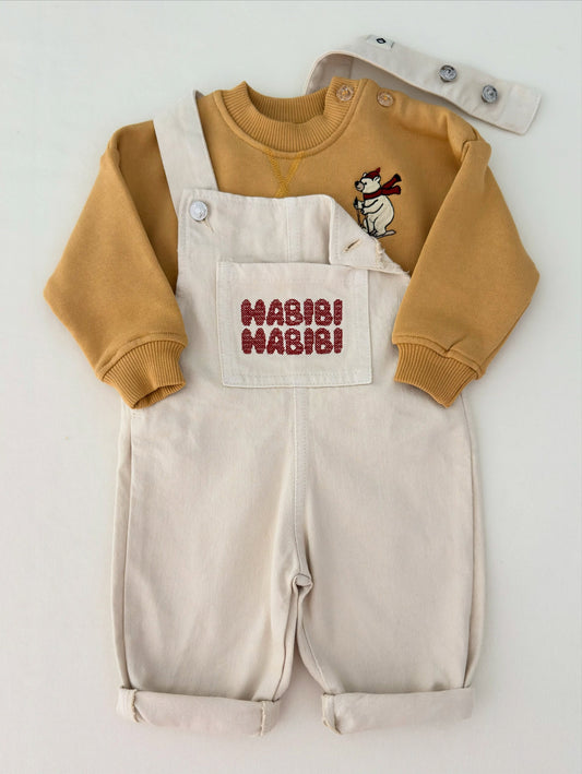 Duo Cozy : Salopette Habibi & Sweat Toffee