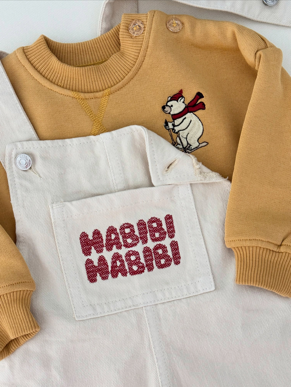 Duo Cozy : Salopette Habibi & Sweat Toffee