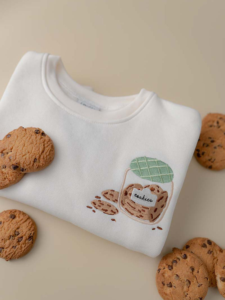 Pull Molletonnée écru cookies