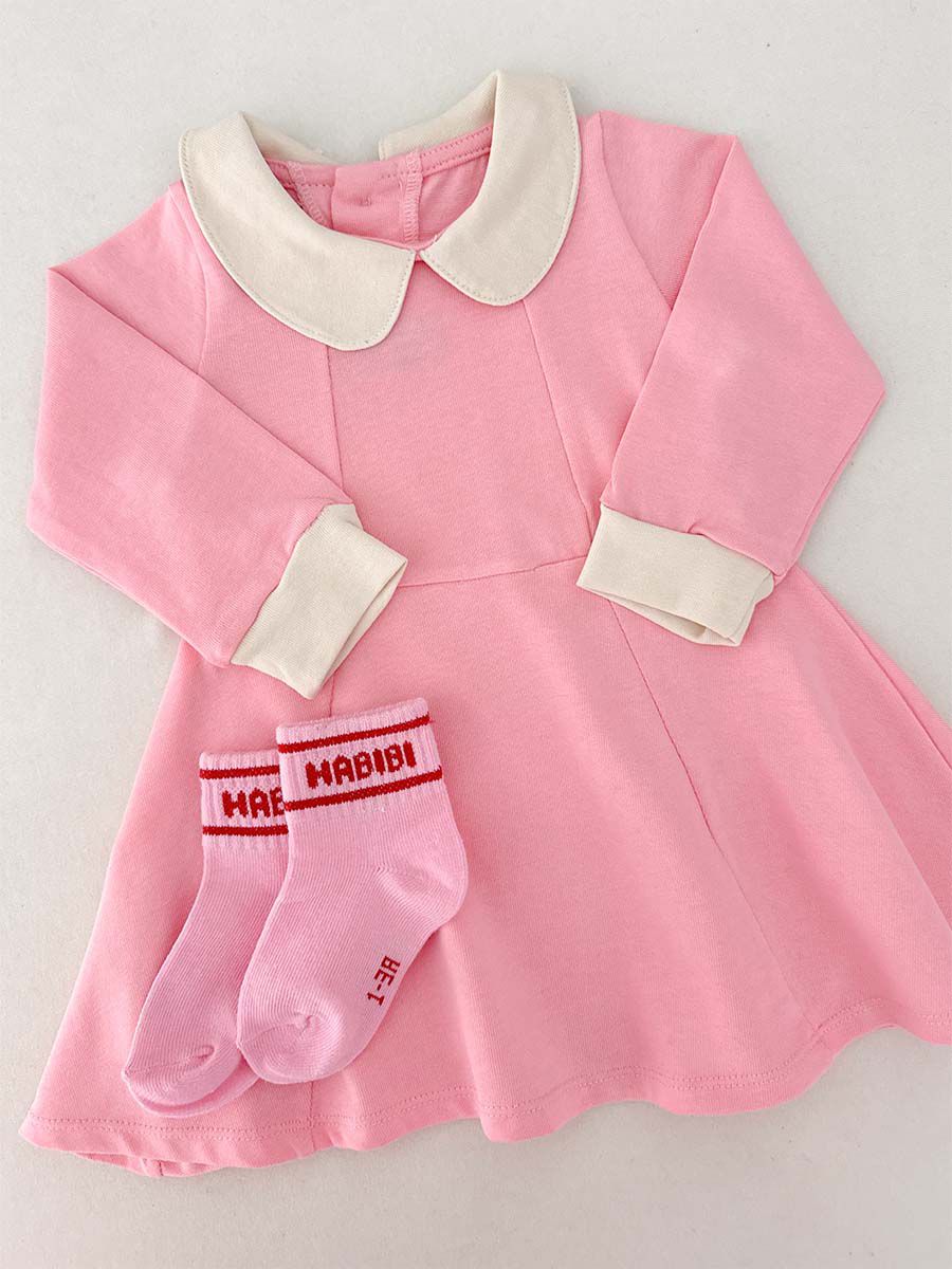 Robe Rose Jersey (avec une paire de chaussettes GRATUITE )