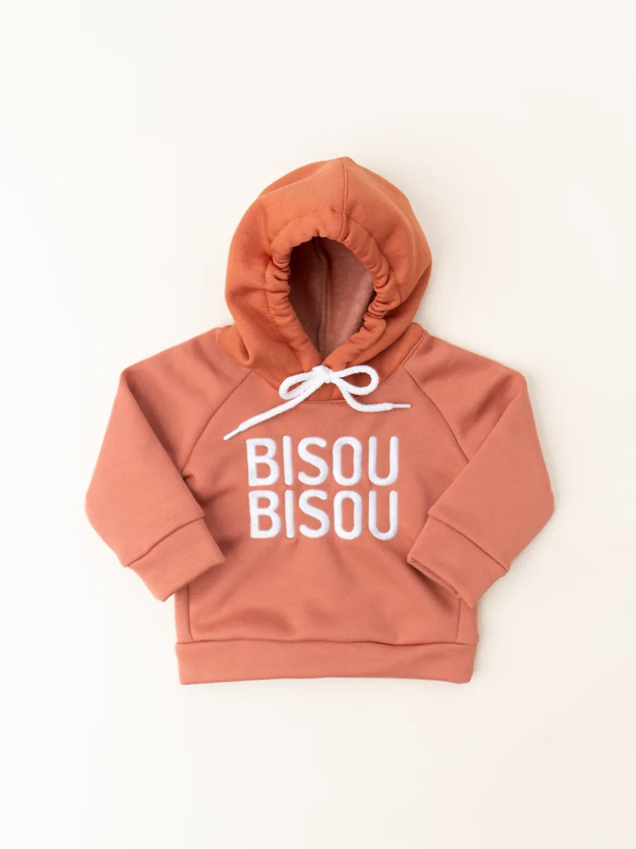 Hoodie Molletonnée Bisou Saumon