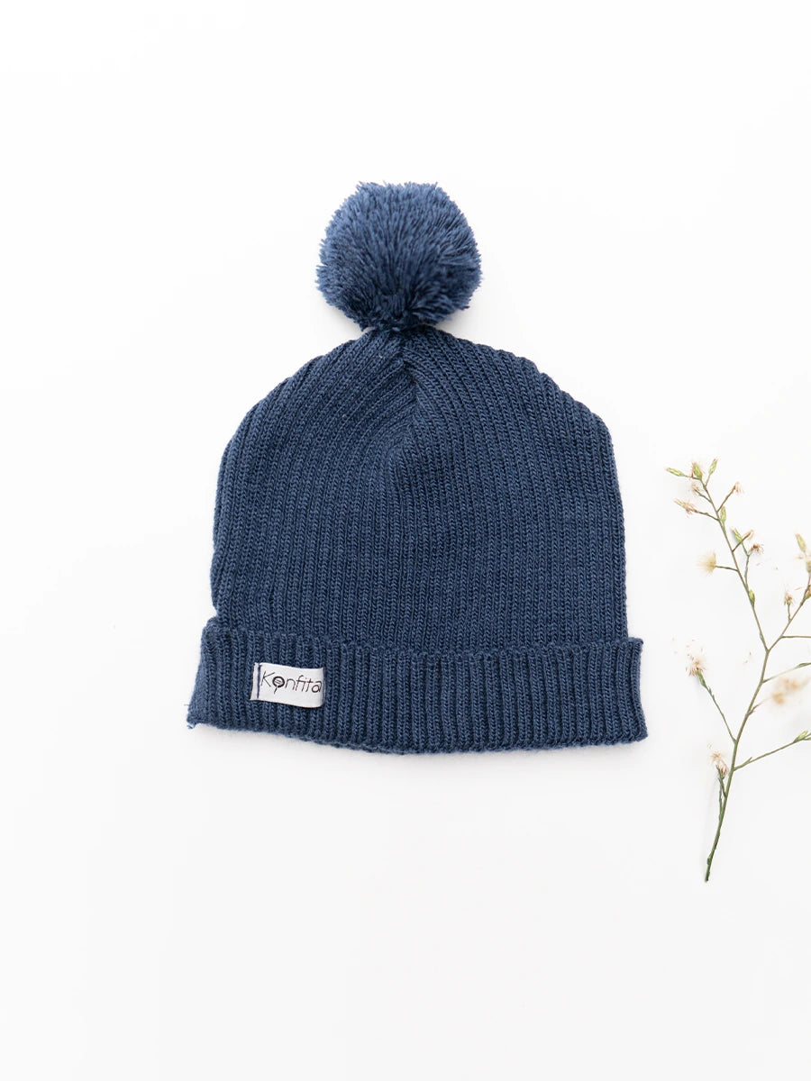 Bonnet tricot Bleu