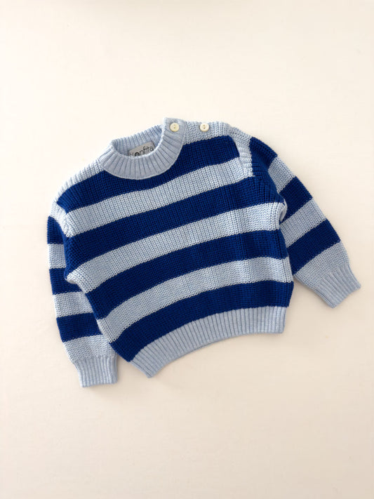 Pull Tricot Bleu Rayé