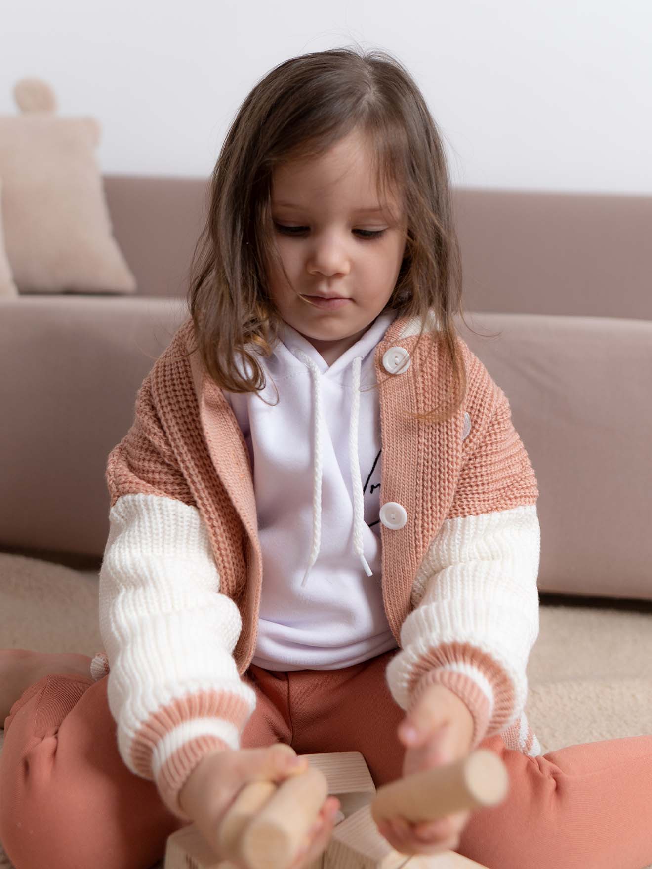 Gilet en maille tricot boutonné