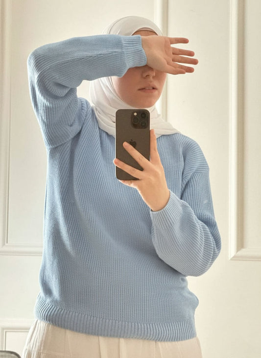 Pull Tricot Bleu Adulte