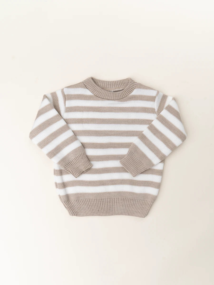 Pull tricot Beige Rayé