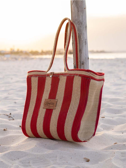 Sac cabas rayé Handmade