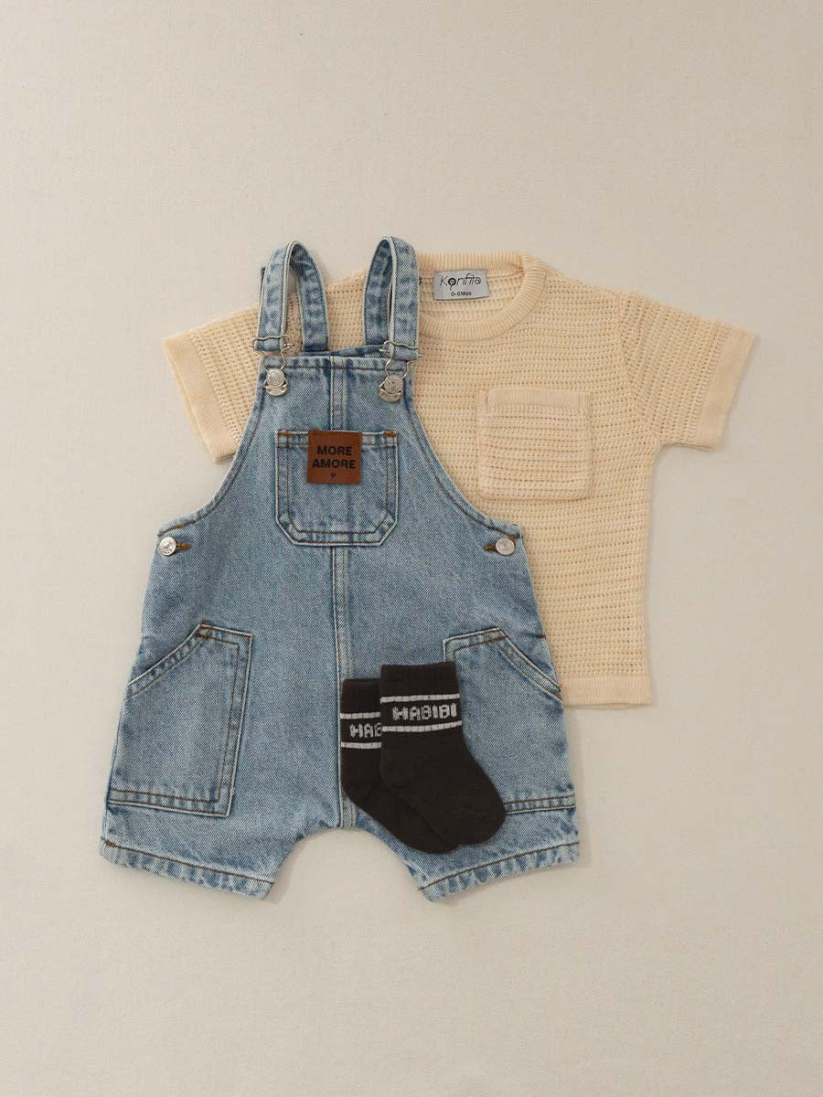 Pack Salopette Blue & Beige ( 3 articles )