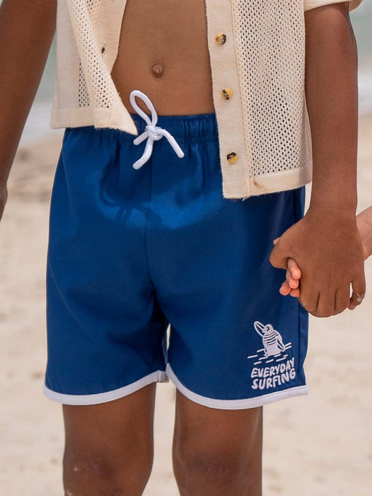 Maillot Short Bleu Petit Surfeur
