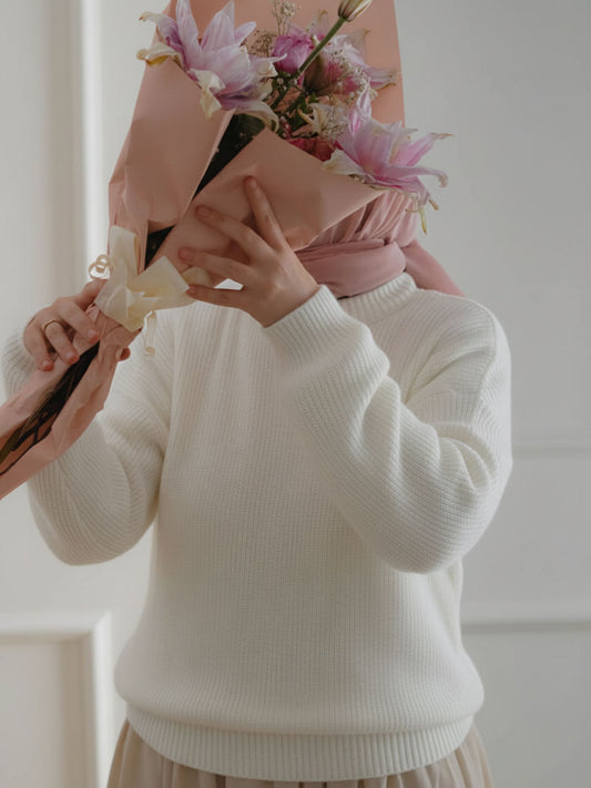 Pull Tricot Blanc Adulte